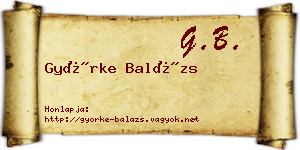 Györke Balázs névjegykártya